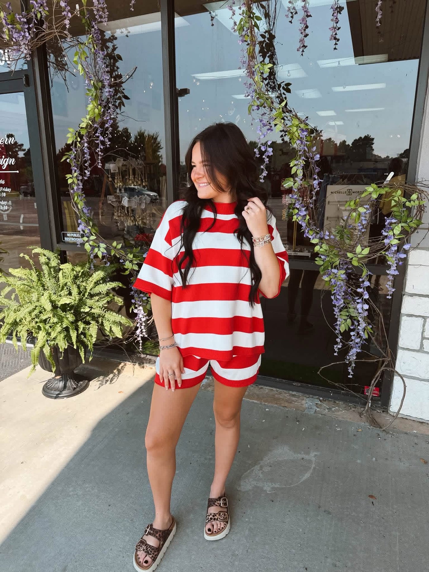 Gameday Stripe Lightweight Sweater Lounge Set
