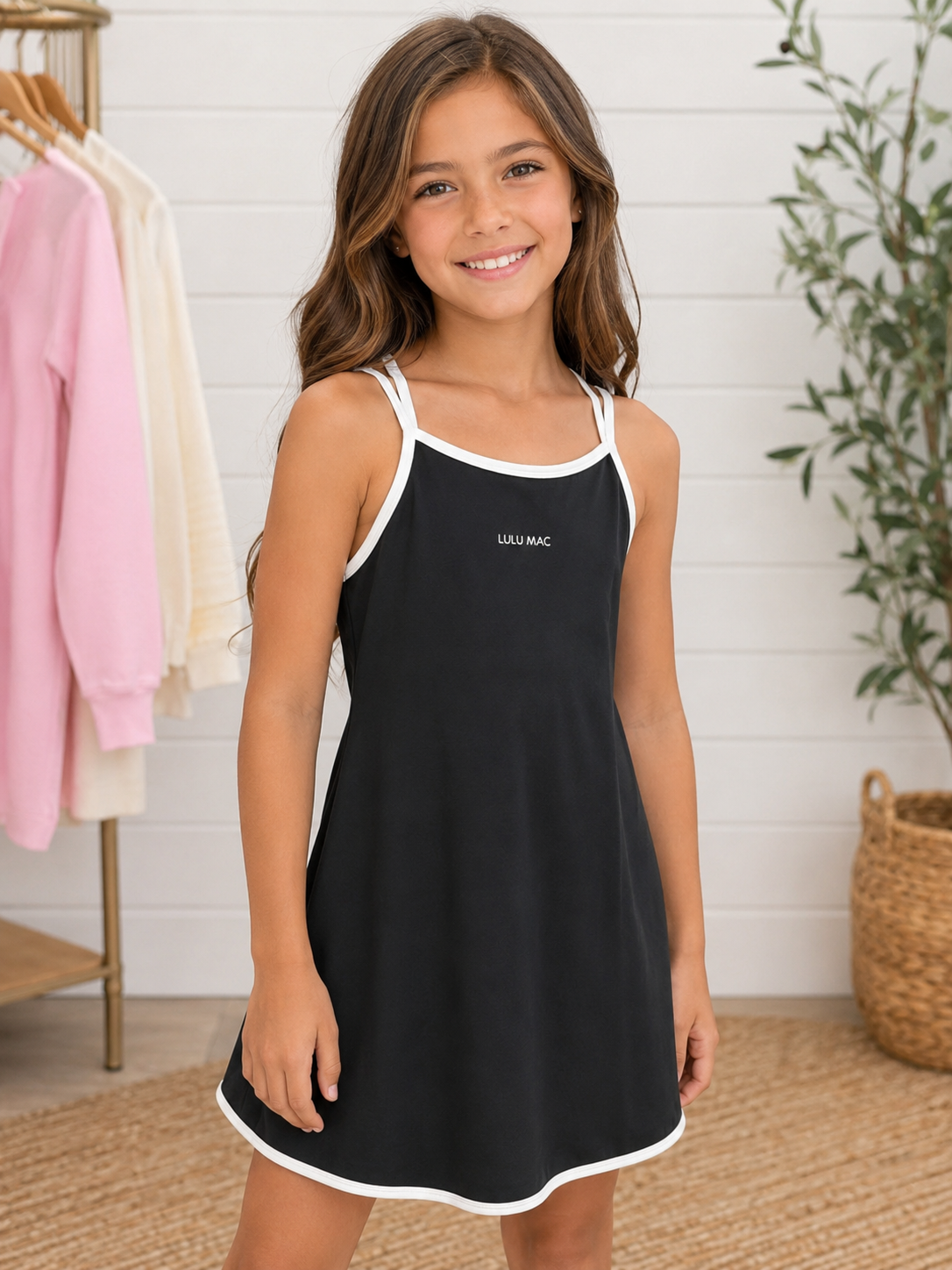 LULU MAC/Youth Athletic Dress/ Black-White