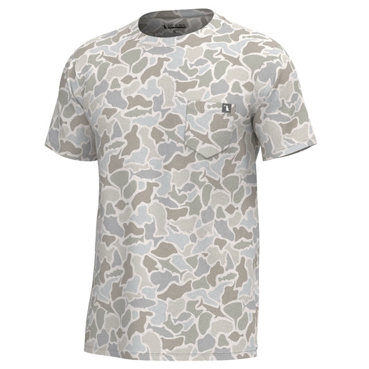 Heather Blend Crew Tee - Saltwater Camo
