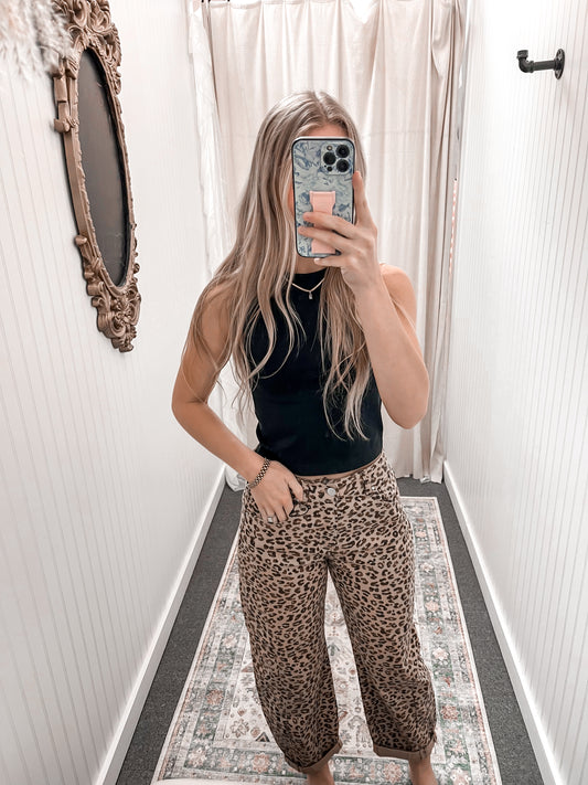 Ravyn Leopard Barrel Jeans