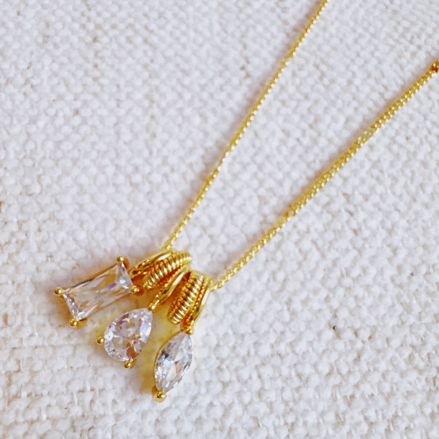 Trio Sparkle Stack Pendant Necklace