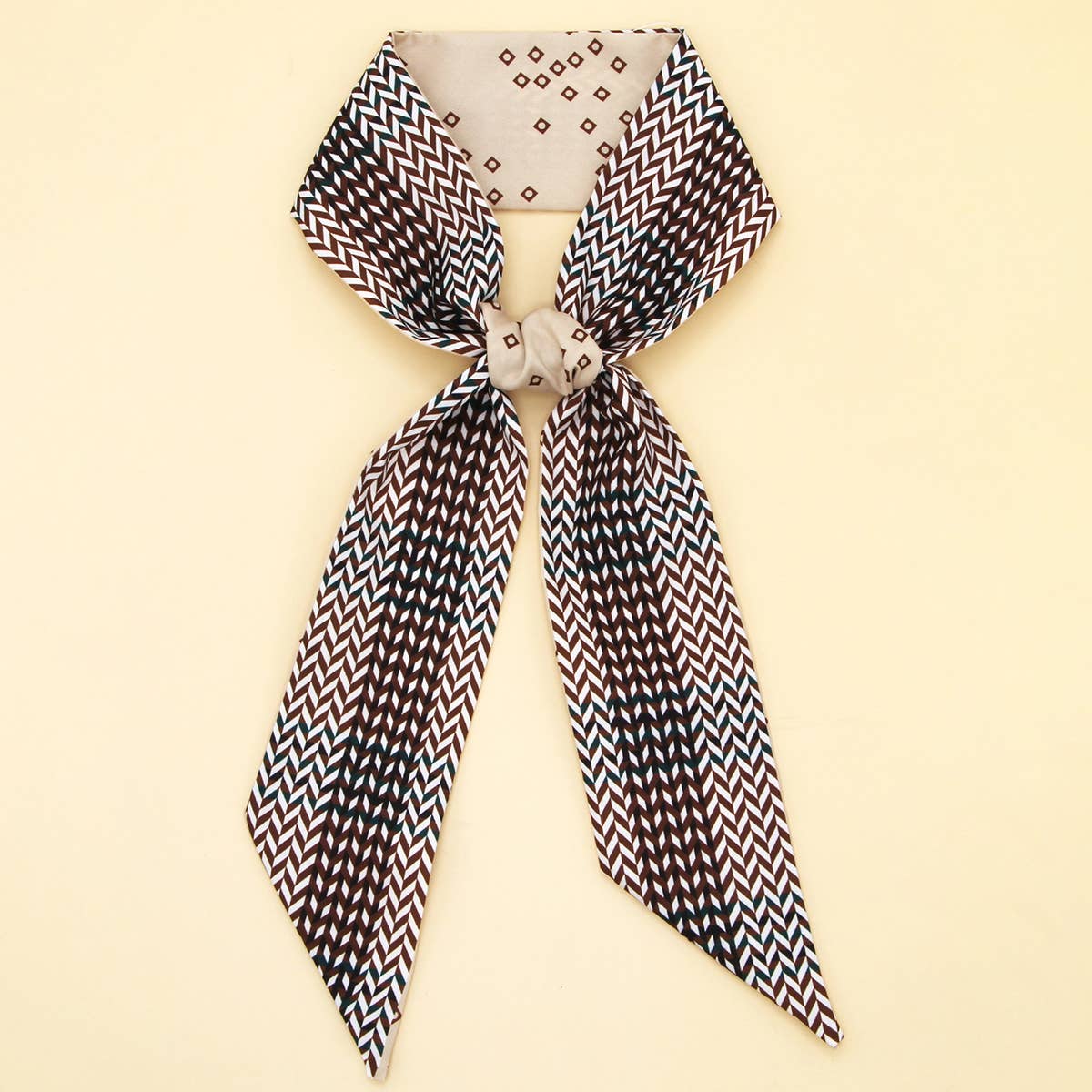 Chic Floral Letter Twilly Scarf