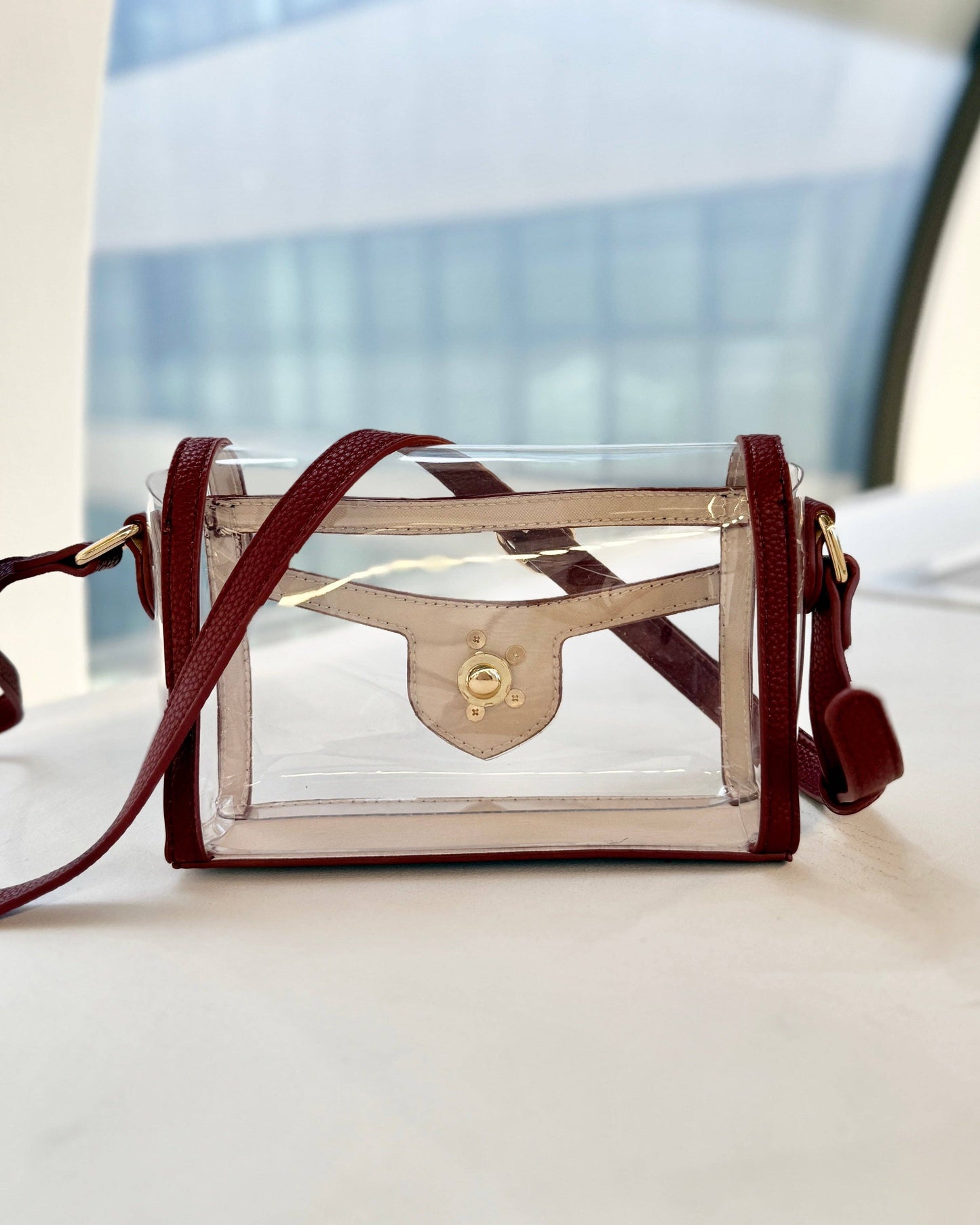 Anna Clear Bag Burgundy