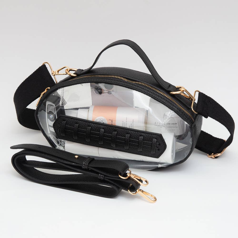 Football Shaped Clear Crossbody Bag