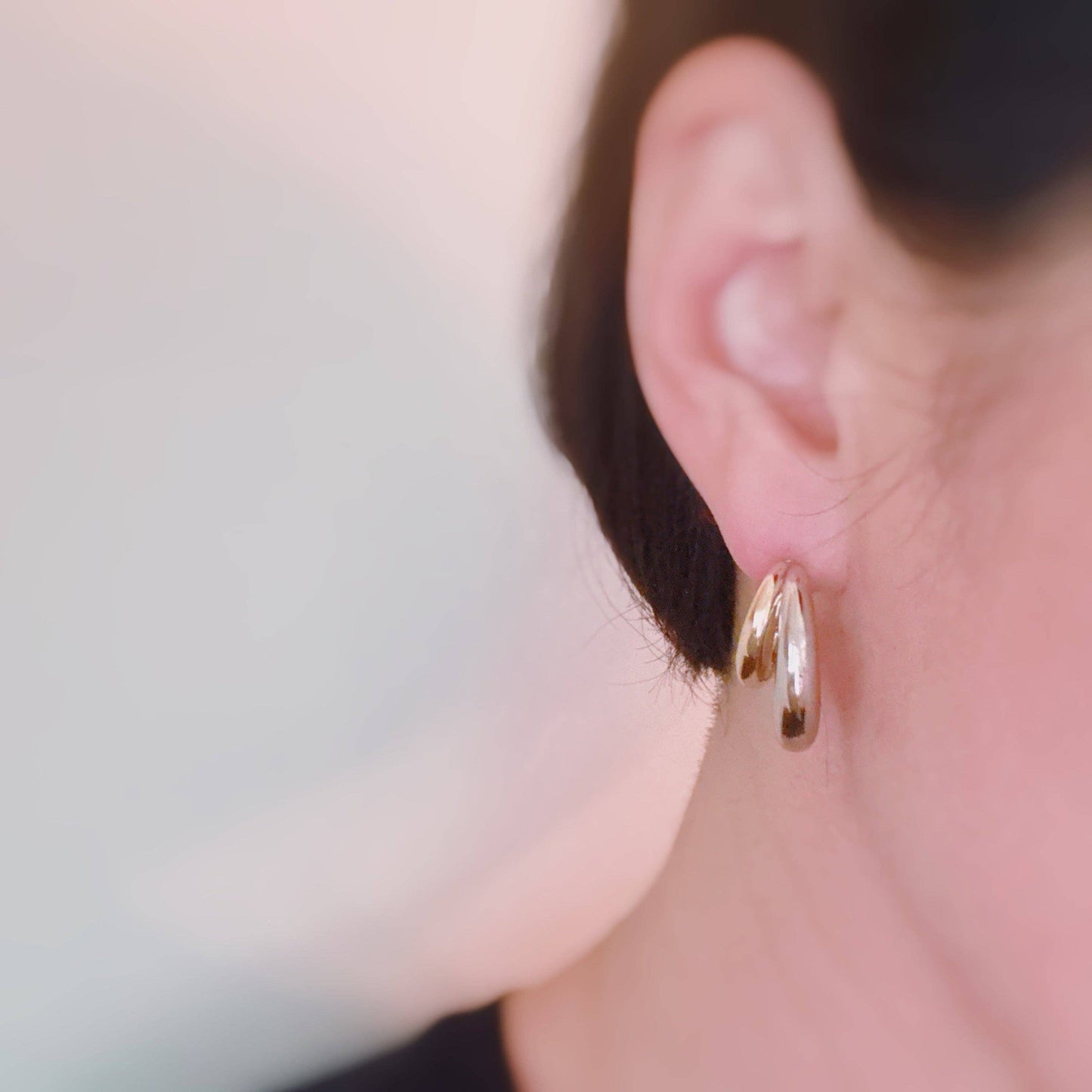 Two Toned Paired Hoop Earrings