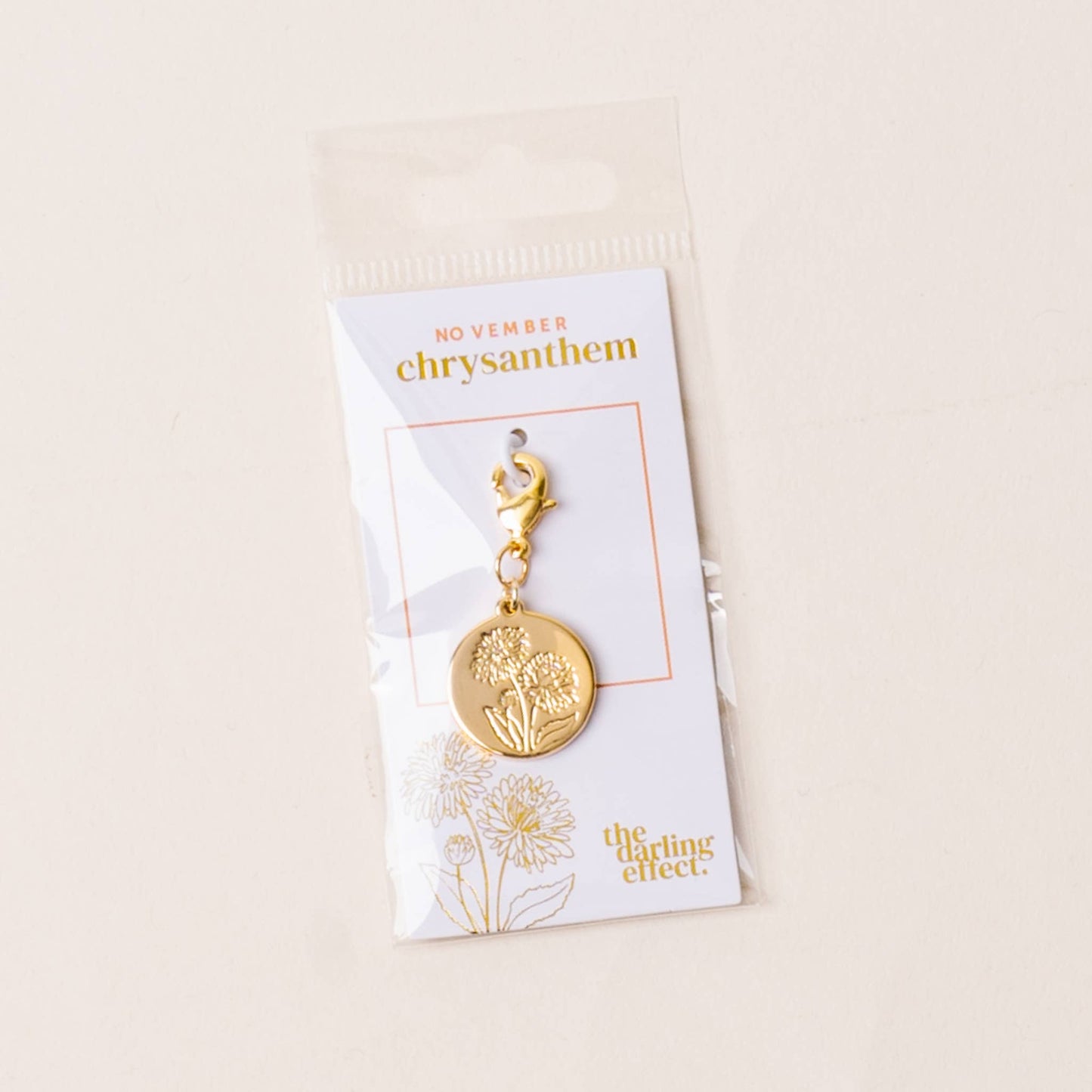 Jewelry Birth Flower Charm Gold-November