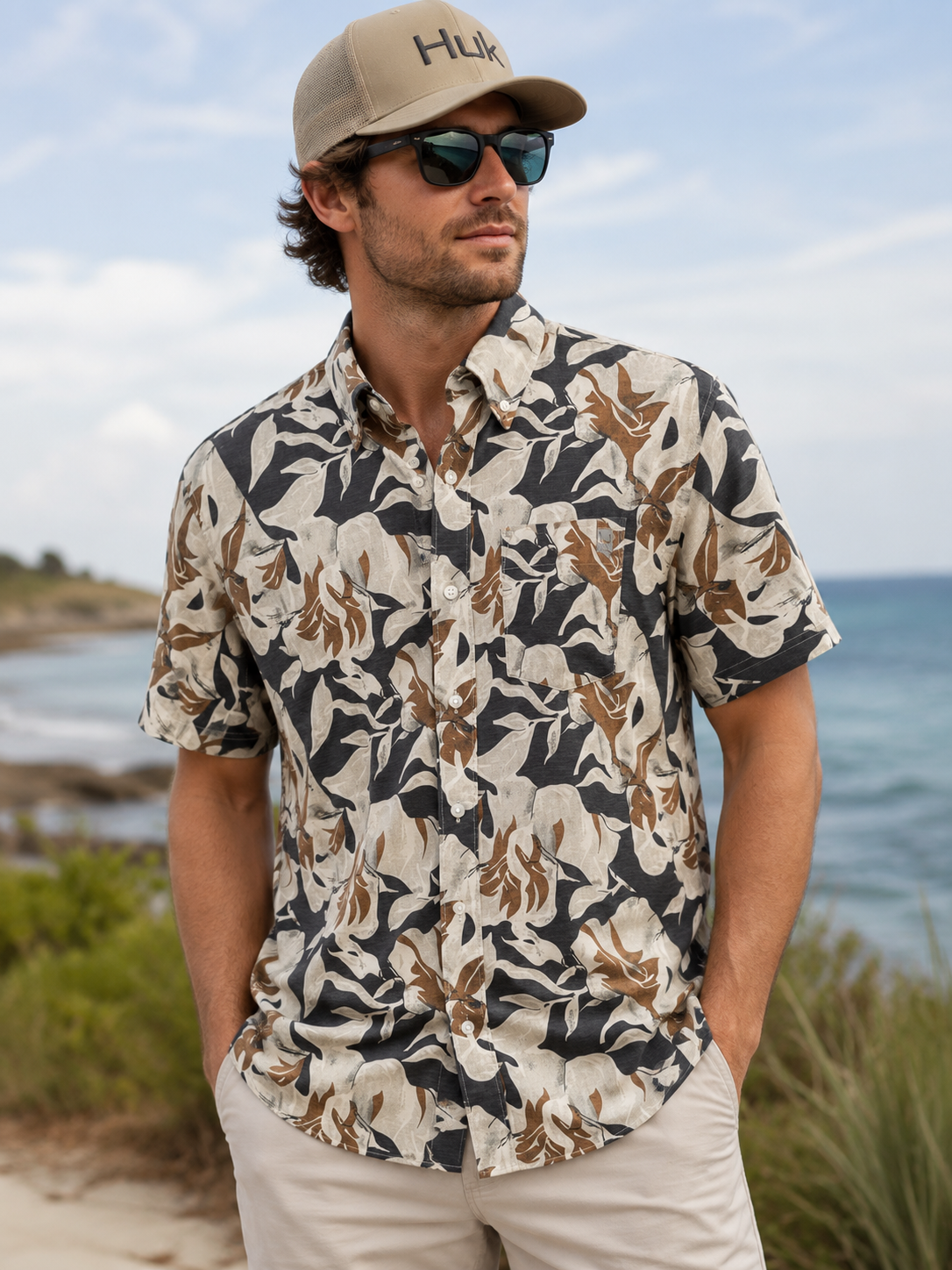 Kona Printed Shirt - Dark Shadow