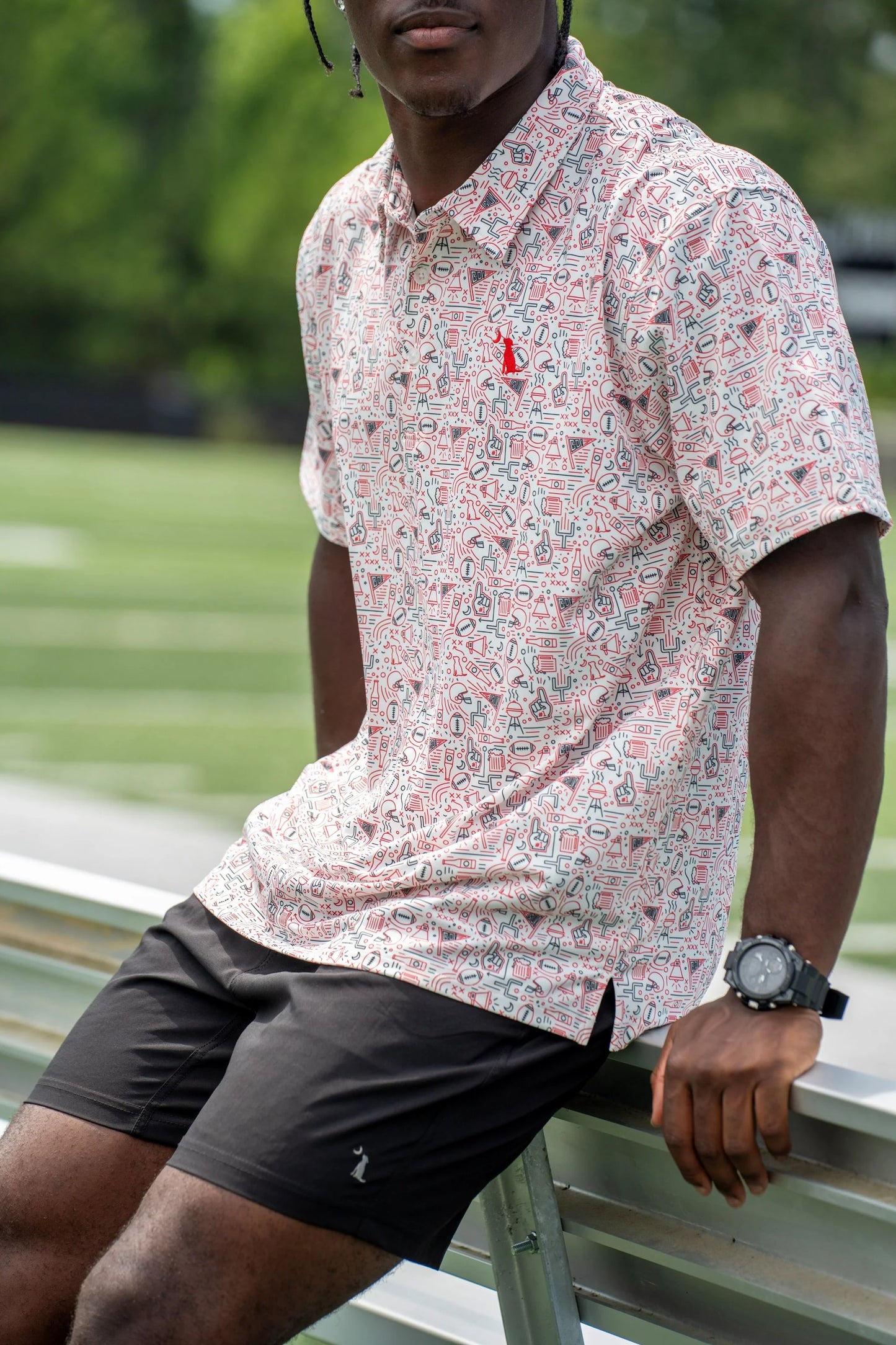 Collegiate Dirty Myrtle Polo - Red/Black