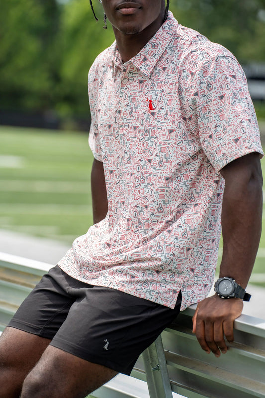 Collegiate Dirty Myrtle Polo - Red/Black