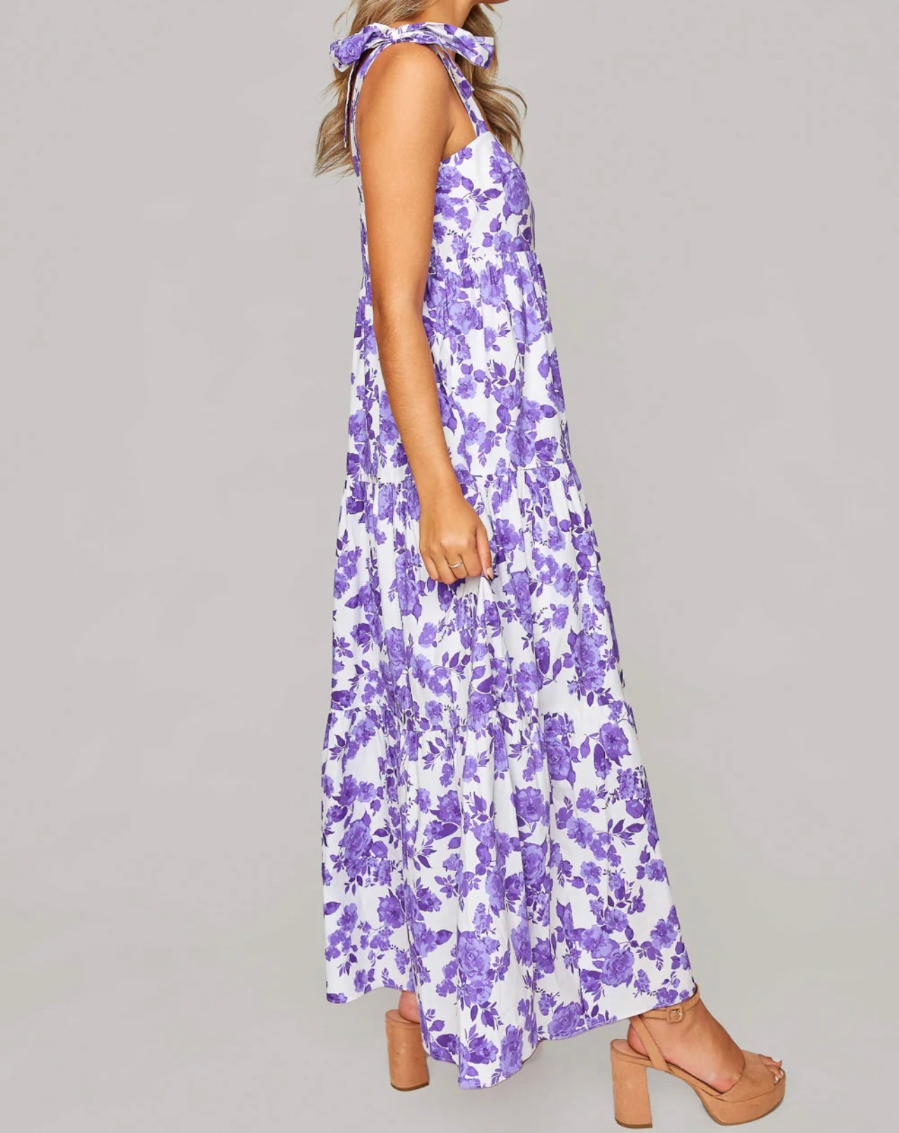 Arlene Purple Floral Maxi Dress