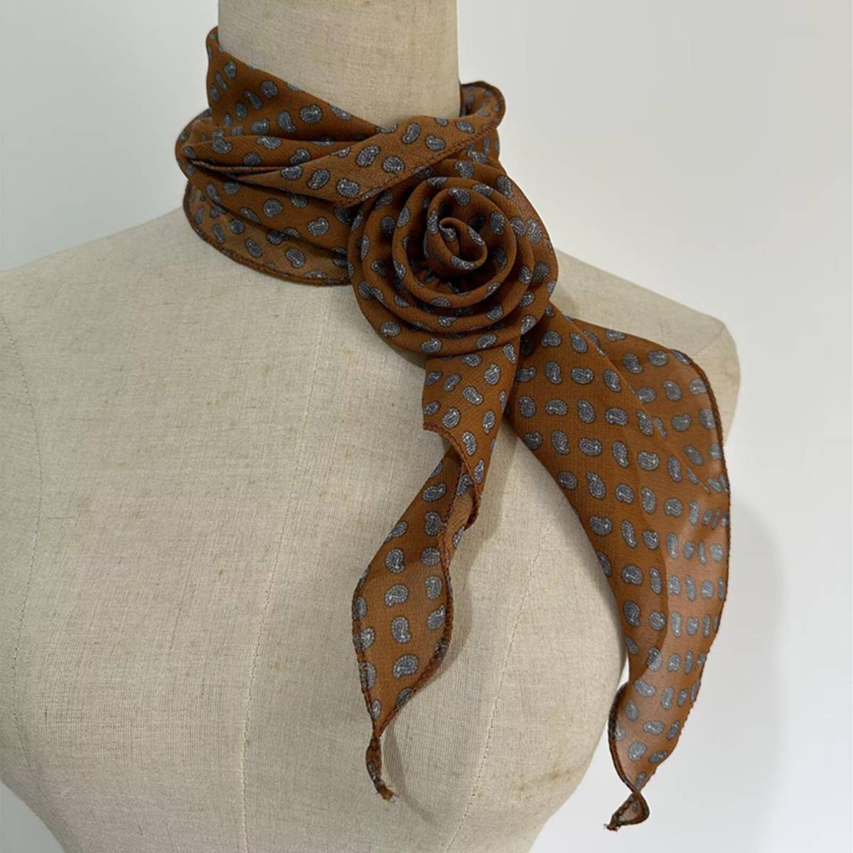 Floral Print Slim Scarf