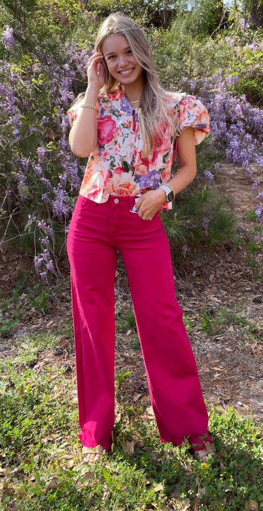 Chelsey Fuchsia Jeans