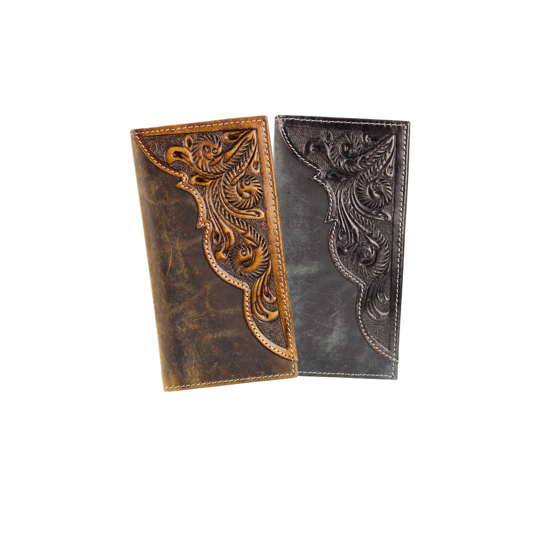 Tooled Leather Accent Rodeo Wallet