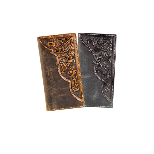 Tooled Leather Accent Rodeo Wallet
