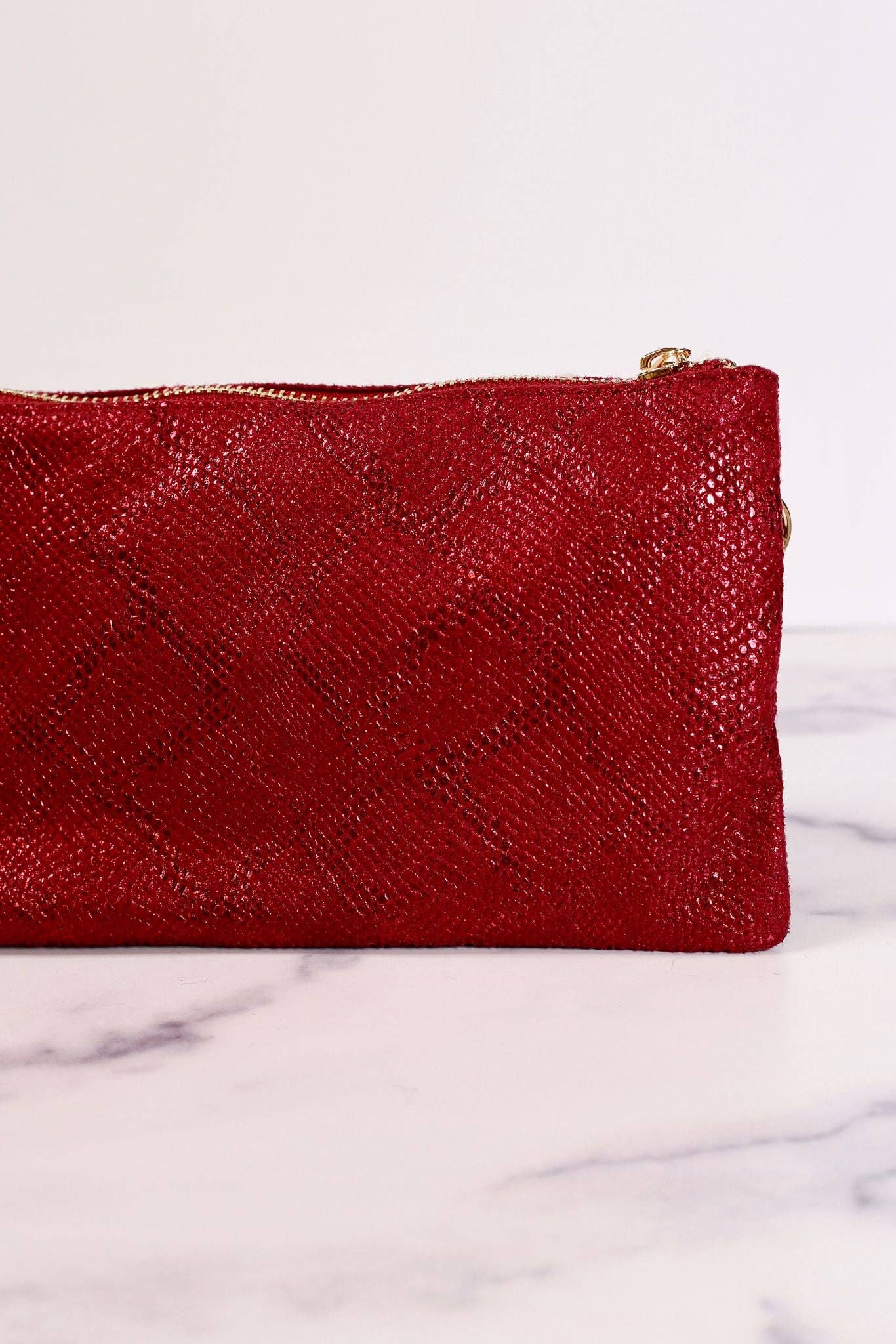 Liz Custom Collection Crossbody Bag METALLIC CRIMSON