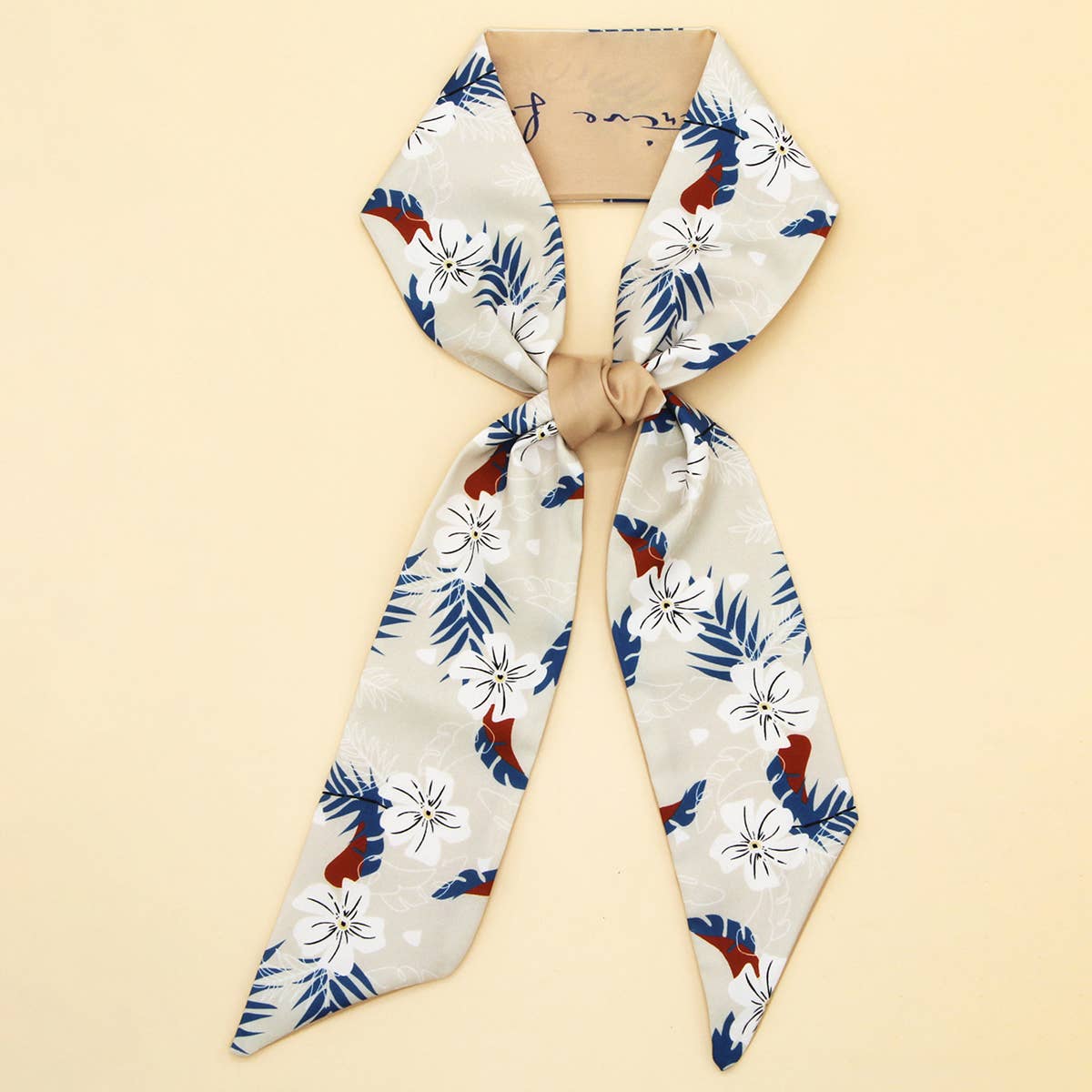 Chic Floral Letter Twilly Scarf