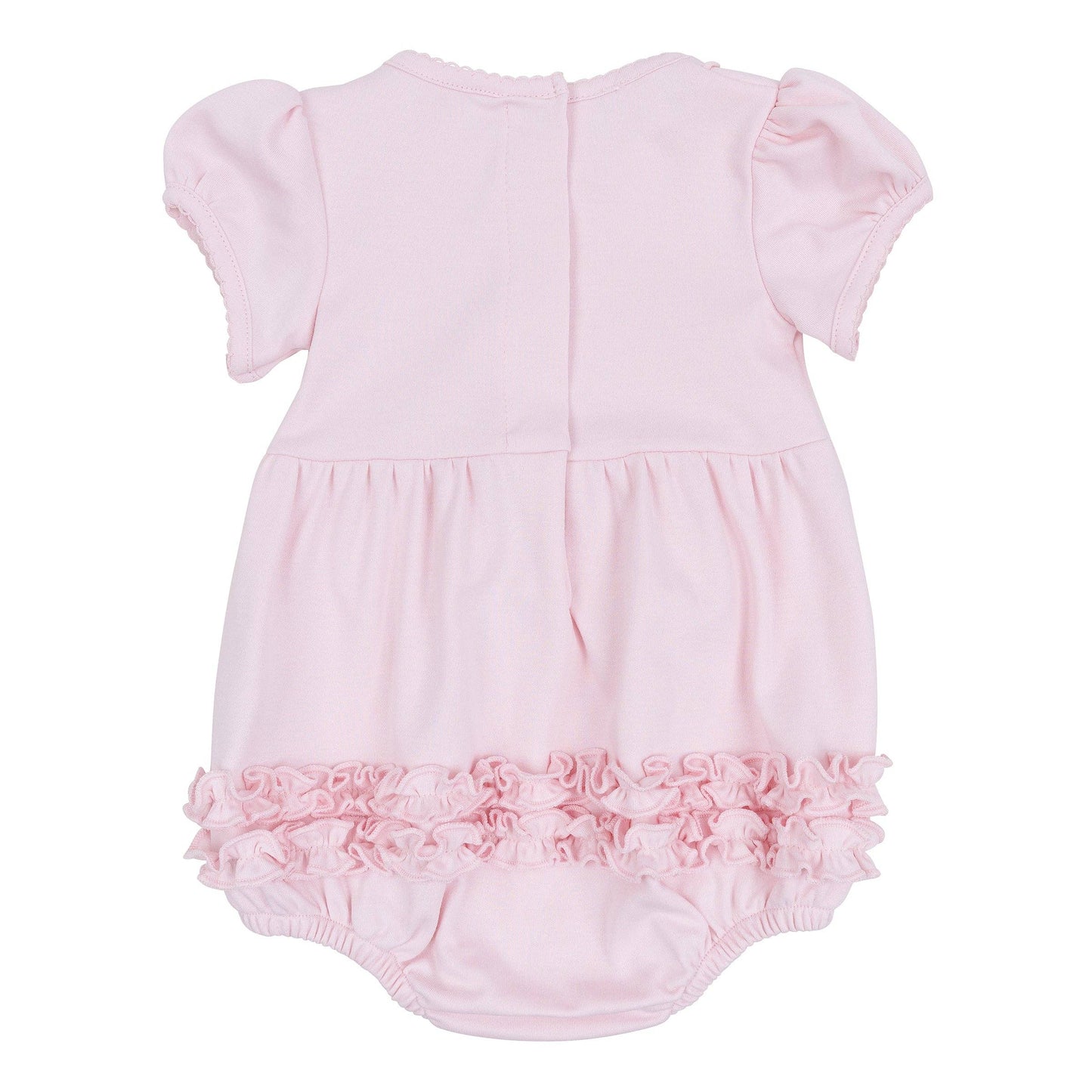 Tiny Tailgater Hand-Embroidered Ruffle Bubble - Pink