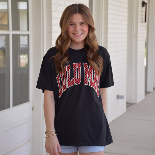 Lulu Mac Red/Black Checkered Tee