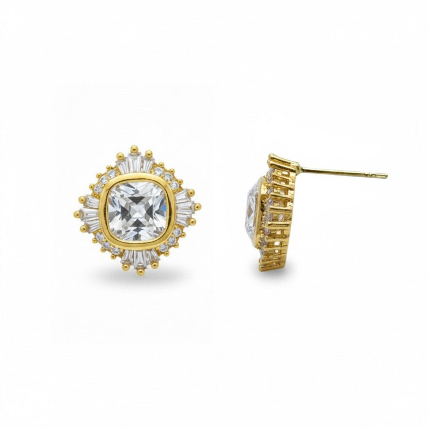 Radiant Crown Stud Earrings
