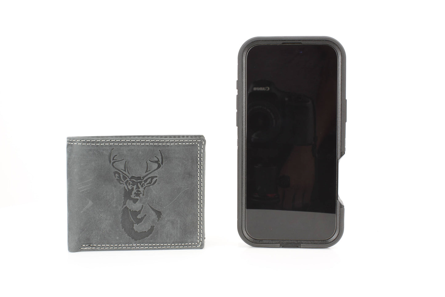 Bi-Fold Wallet with Deer Antler Emboss