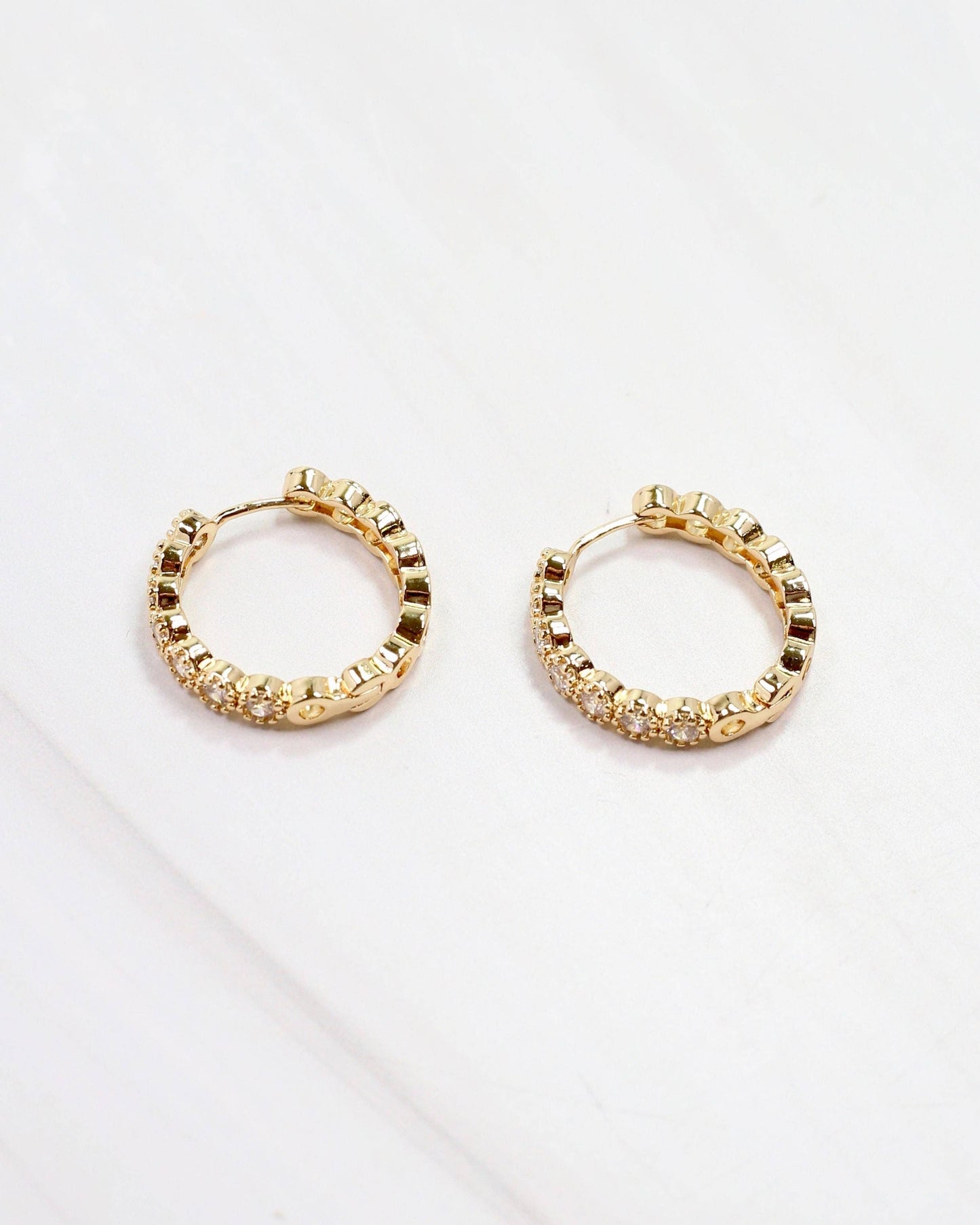 Heather CZ Hoop Earring Gold