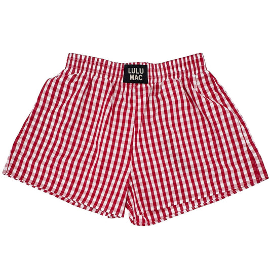 Gingham Boxer Shorts - Red
