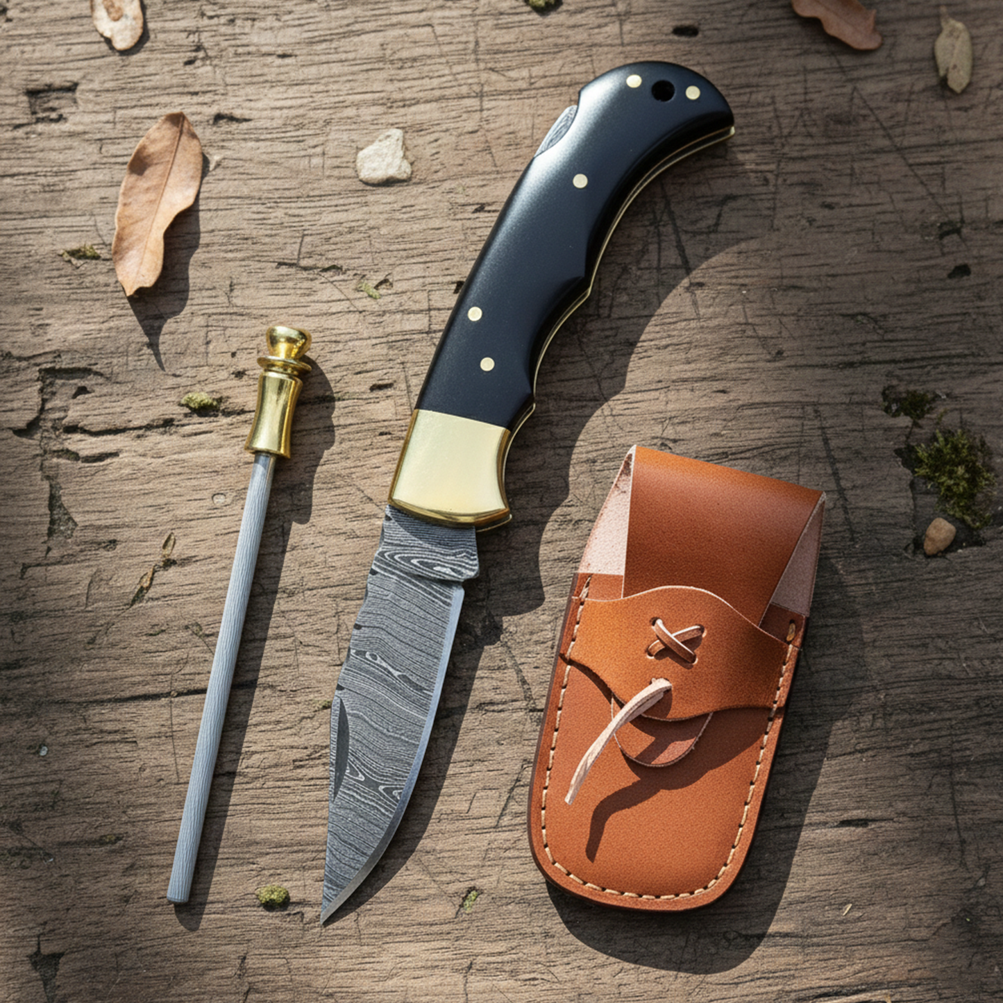 6.5' Handmade damascus folding knife, Pocket Knife