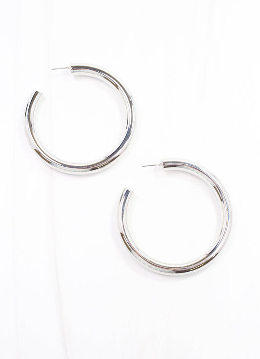 Chantell Hoop Earring Shiny Silver