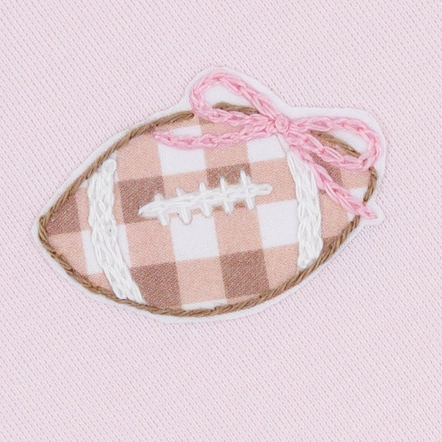 Tiny Tailgater Hand-Embroidered Ruffle Bubble - Pink