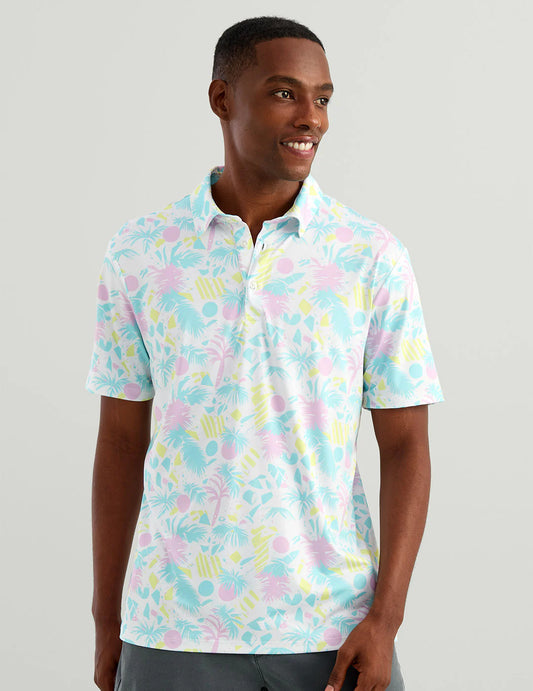 Pursuit Printed Polo - Palm Craze