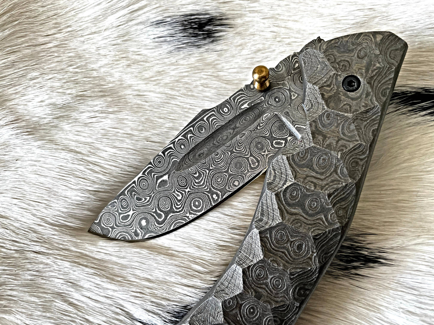Full Damascus Steel Folding Knife