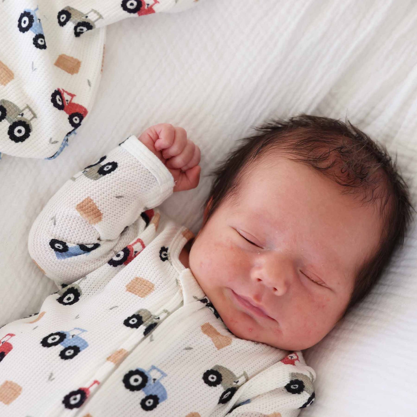 Little Farmer Bamboo Waffle Zipper Footie