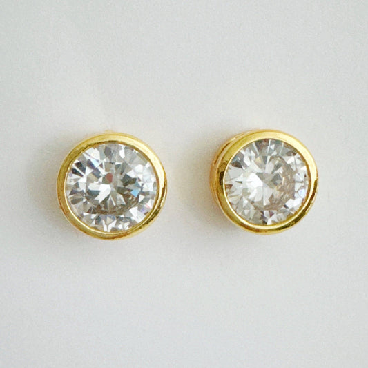 Bold And Brilliant Bezel Stud Earrings
