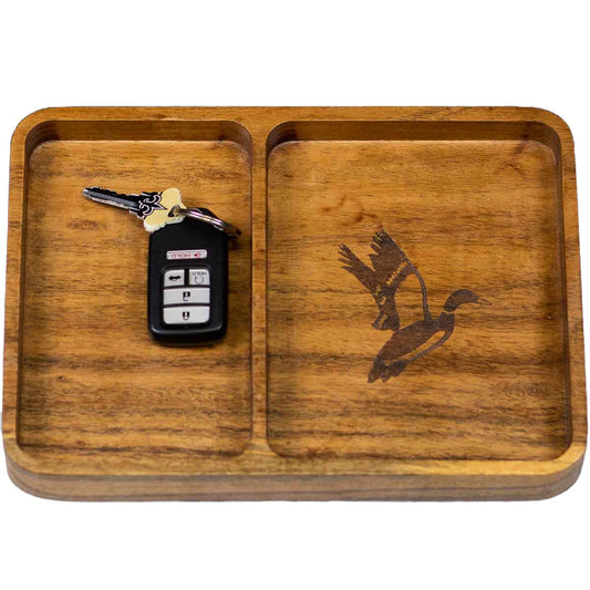 Duck Etched Wood Valet Tray   Natural   10x7x1