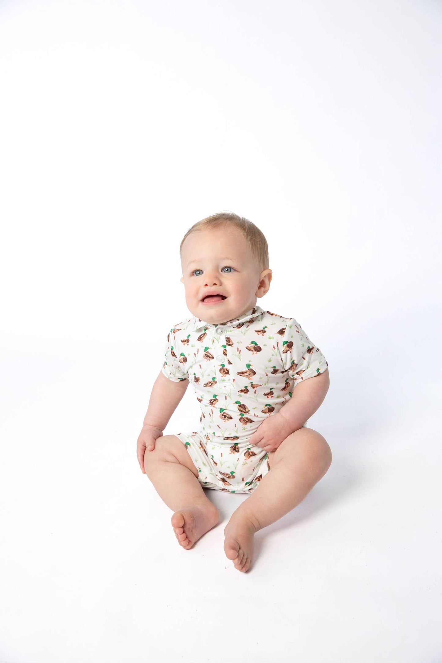 Mallard Drake Ducks- SS Polo Romper
