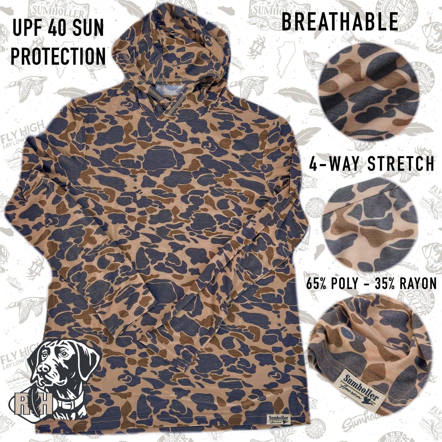 Ridge&Holler lightweight hoodie- Desert Camo