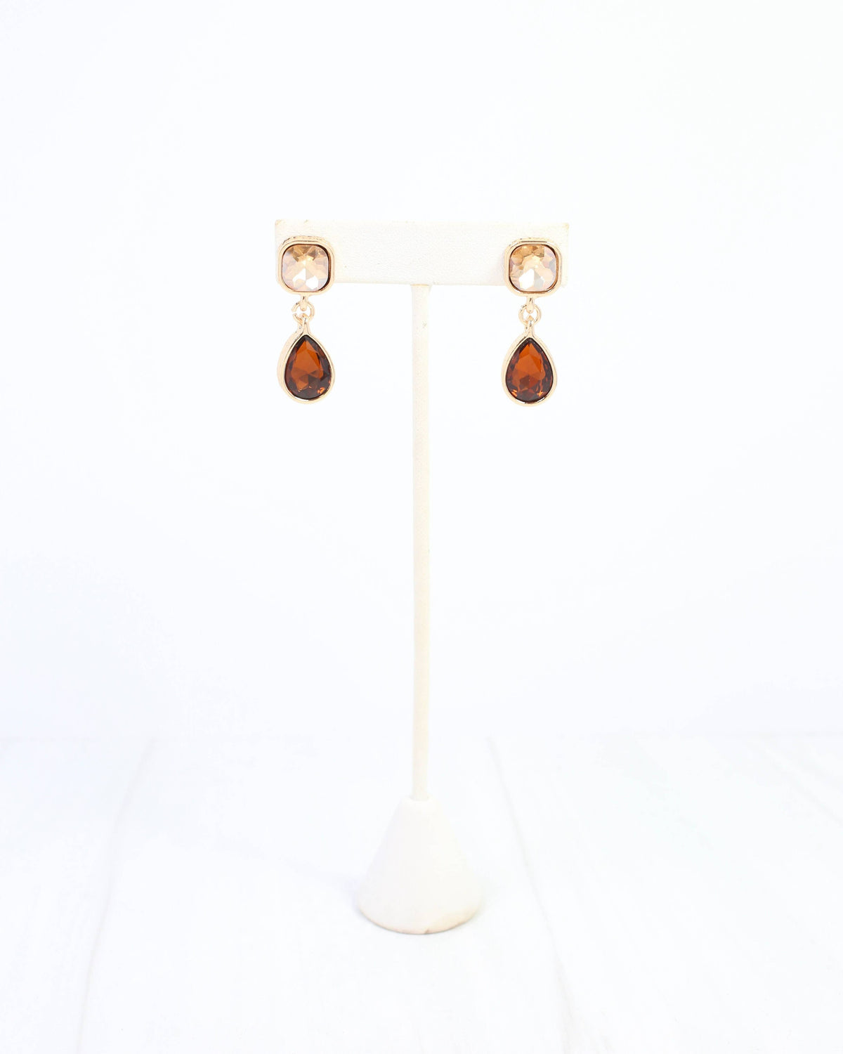 Roxanne Rhinestone Post Earring Topaz