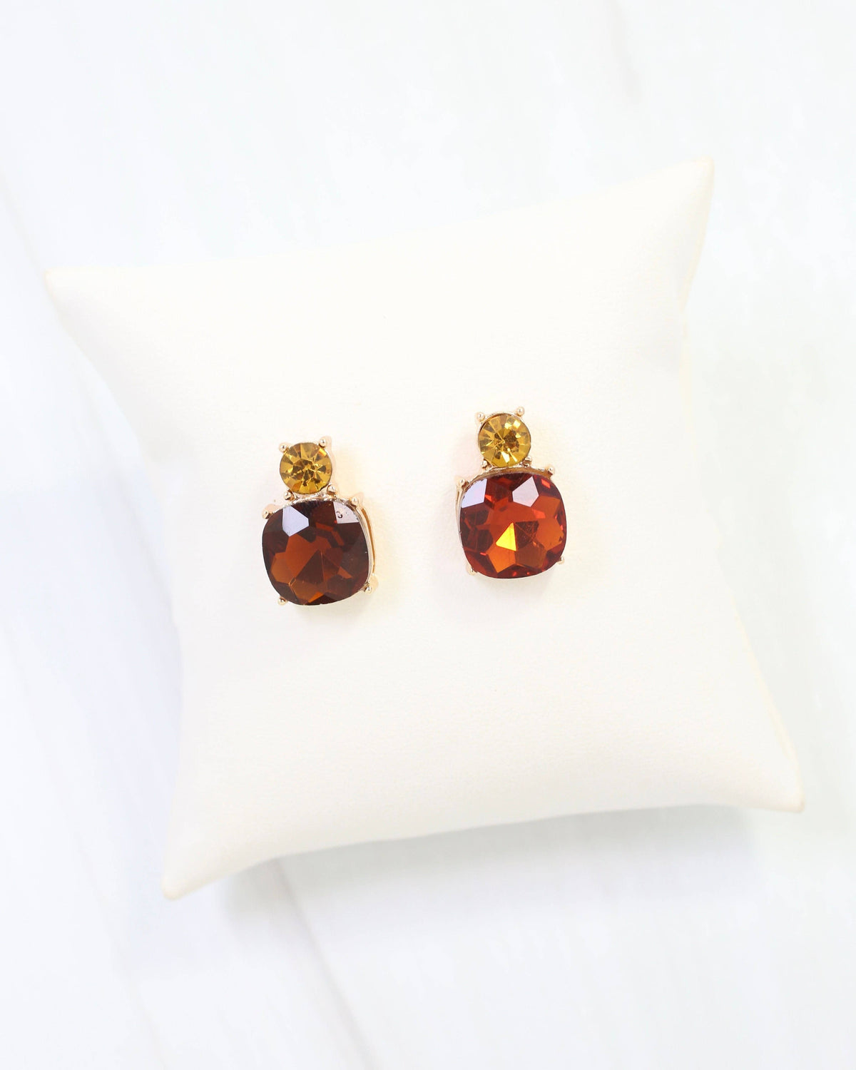Roxanne Rhinestone Post Earring Topaz