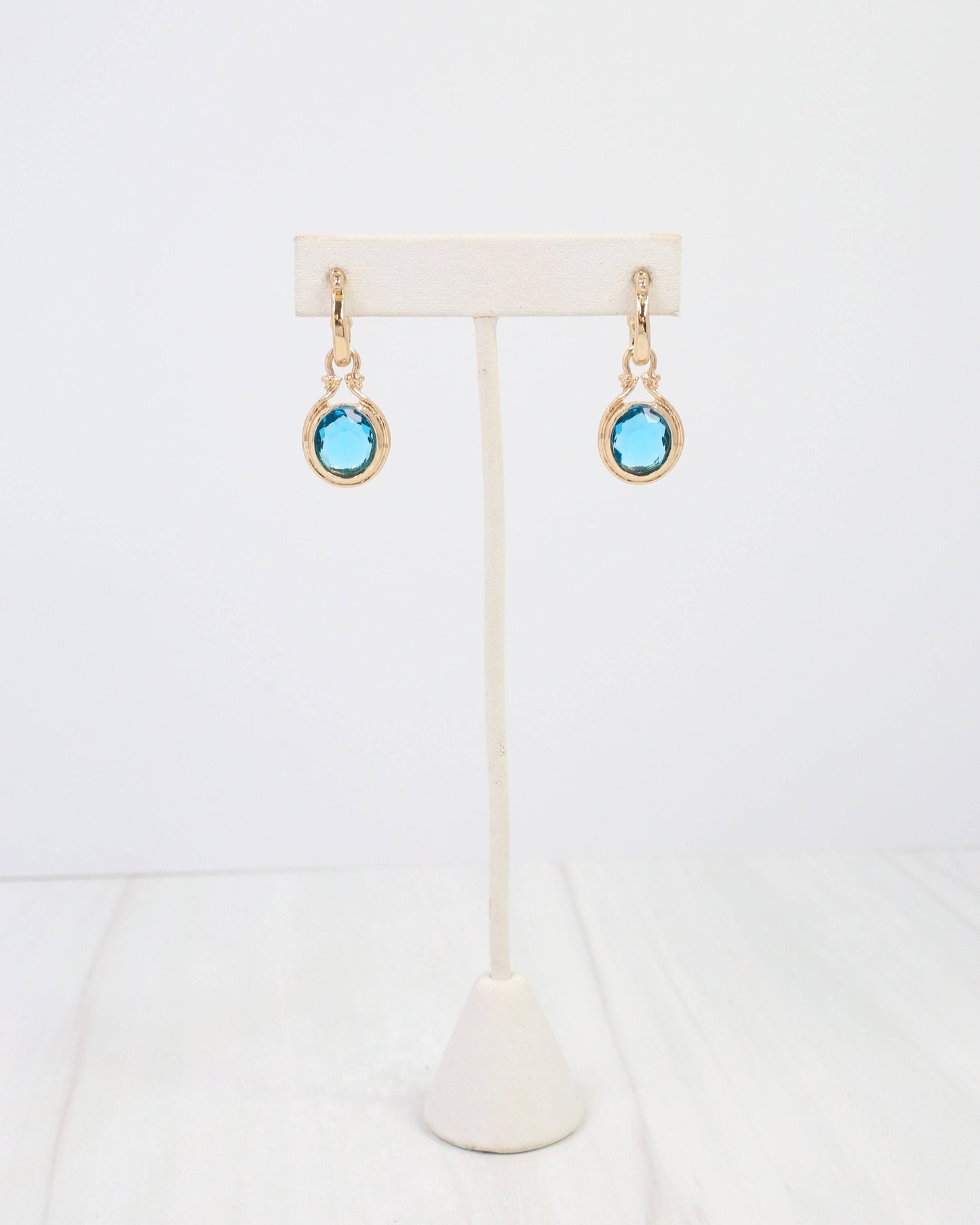 Medford Circular Drop Hoop Earring Aqua