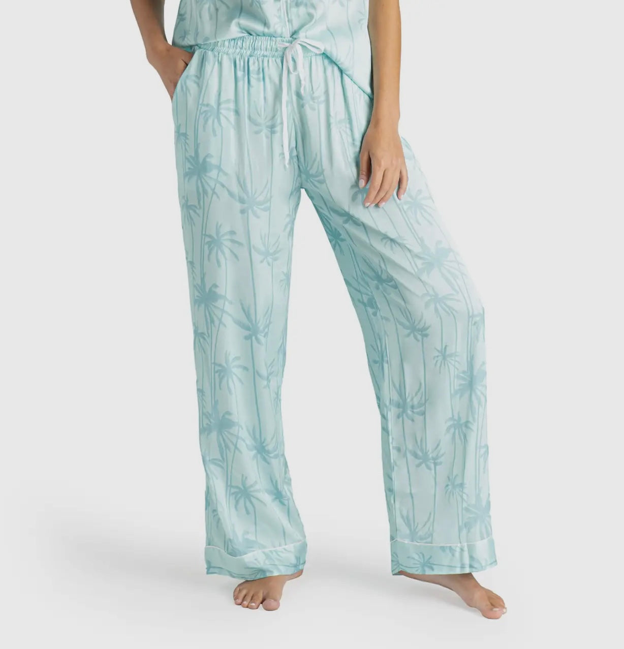 “Leaf Me Alone” Satin Sleep Pants