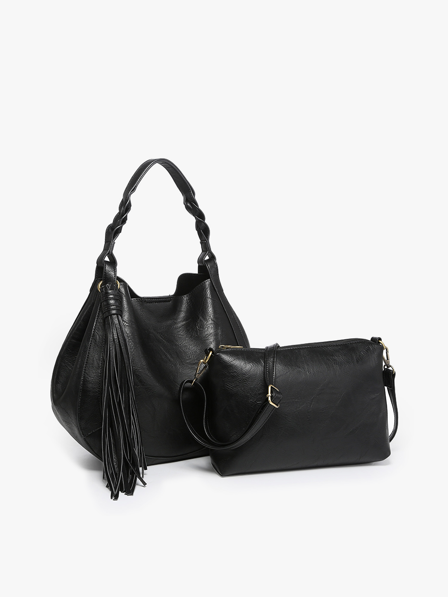 Eloise Large Tassel Hobo w/ Braided Handle