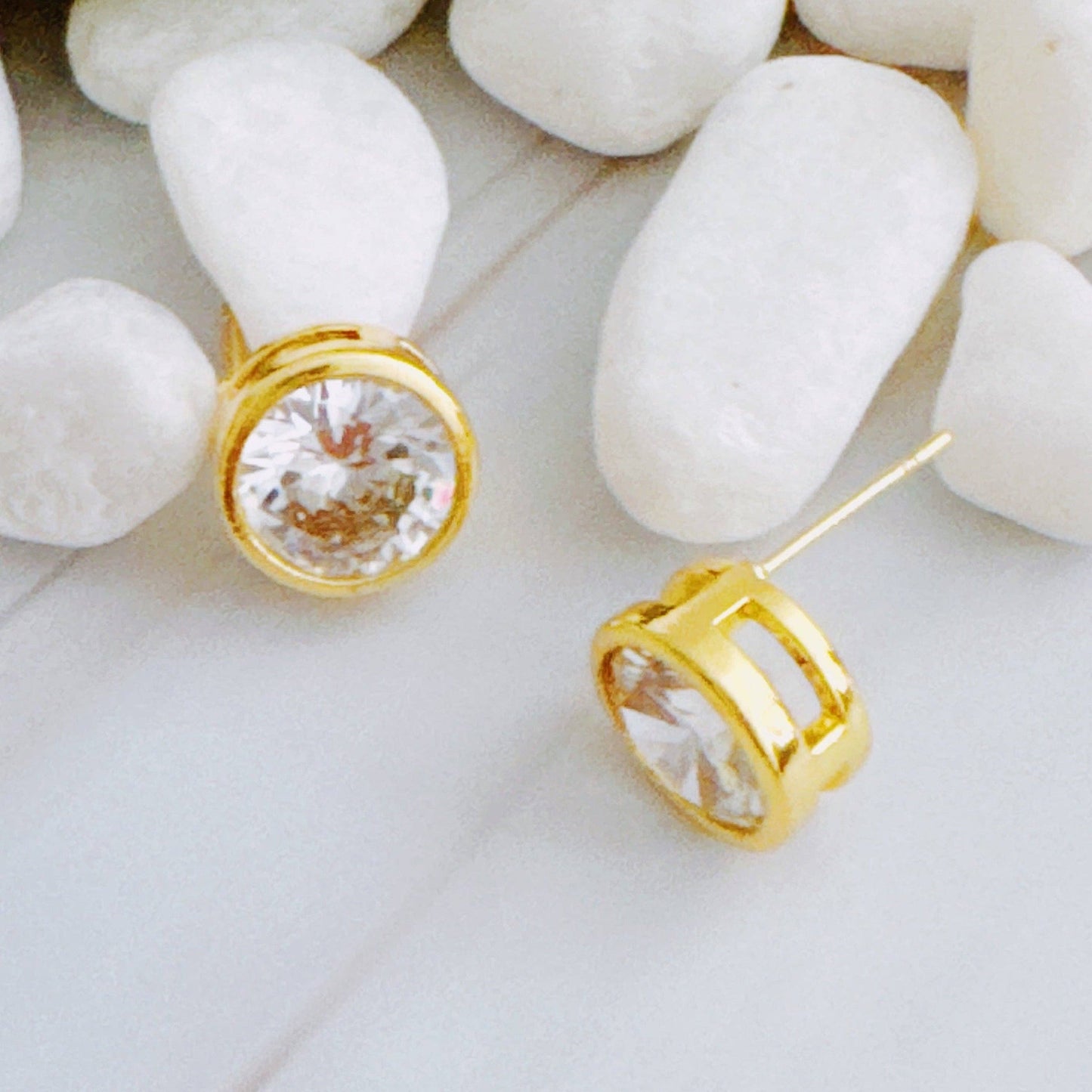 Bold And Brilliant Bezel Stud Earrings