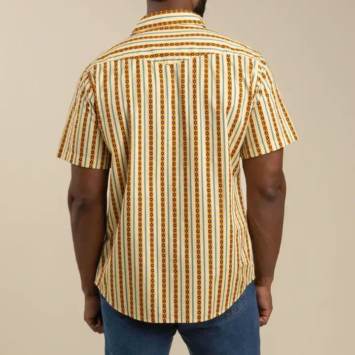 Serape Pearl Snap Short Sleeve - Apricot