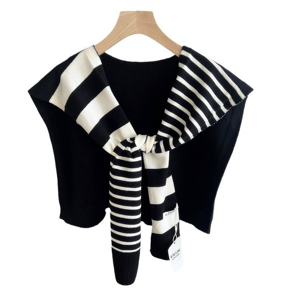 Striped Knit Shawl – Neck & Shoulder