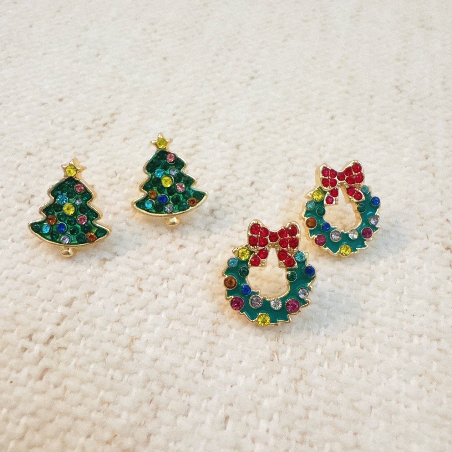 Holly Jolly Christmas Stud Earring Set