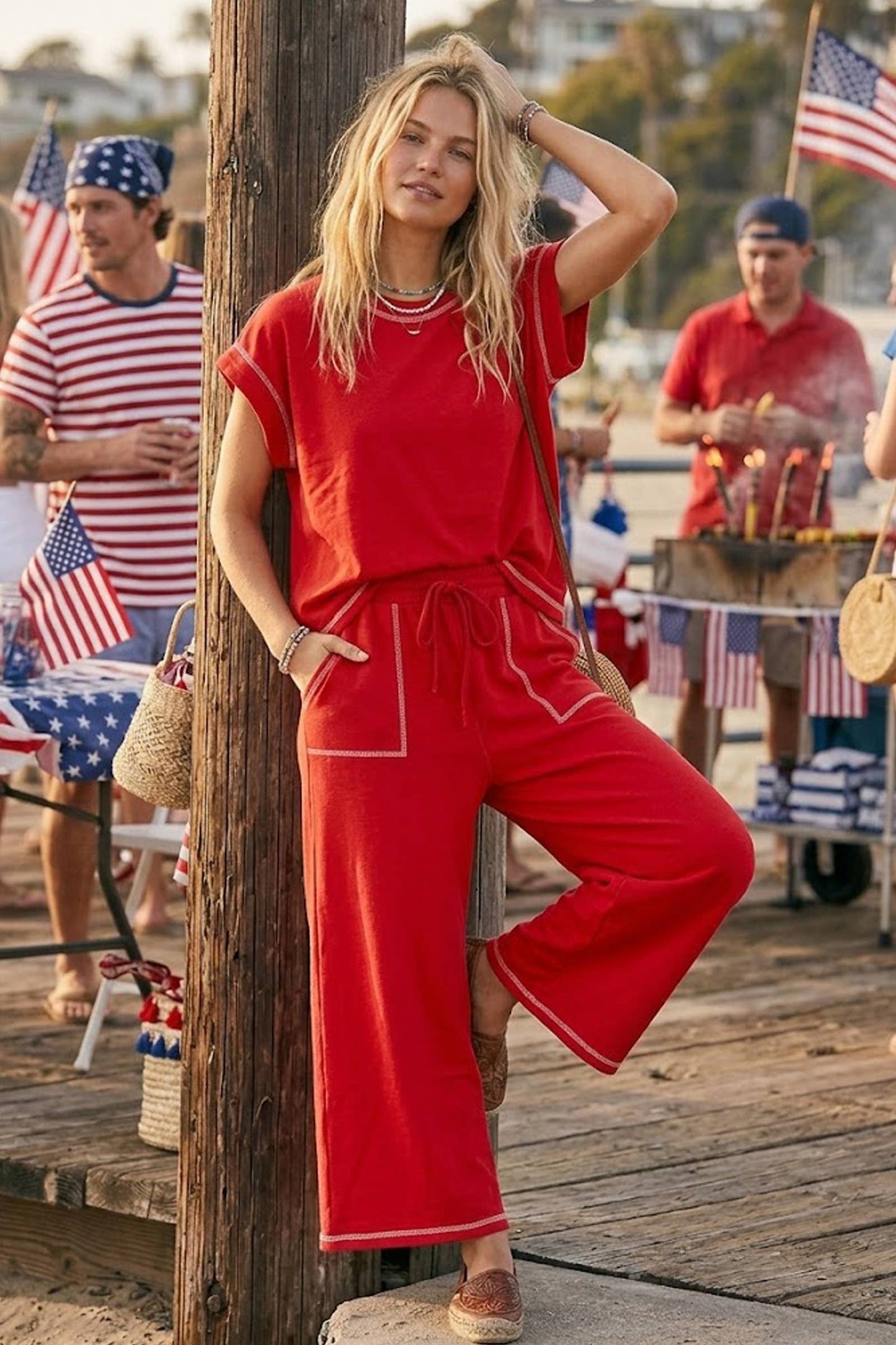 Scuba Contrast Stitch Lounge Set