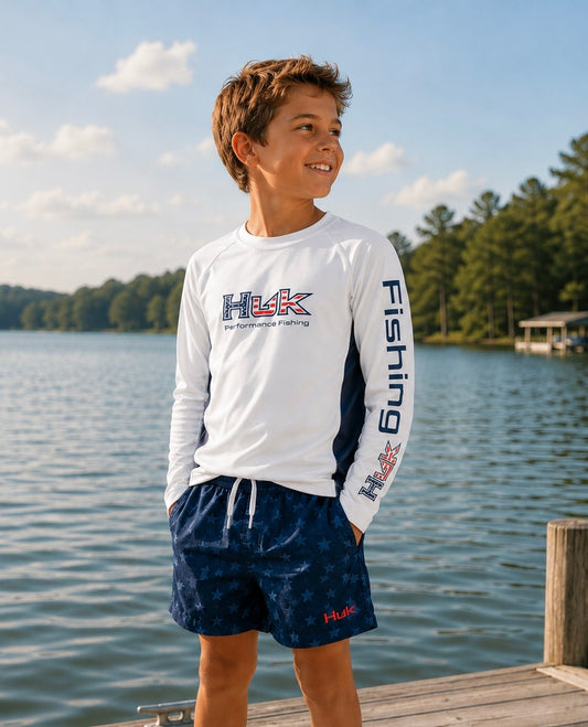 Pursuit Americana Fill LS Crew - White