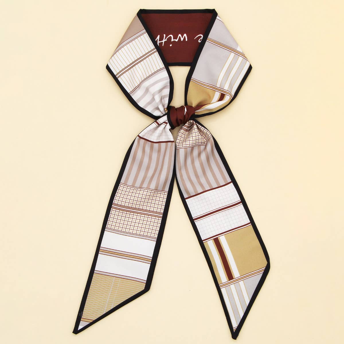 Chic Floral Letter Twilly Scarf