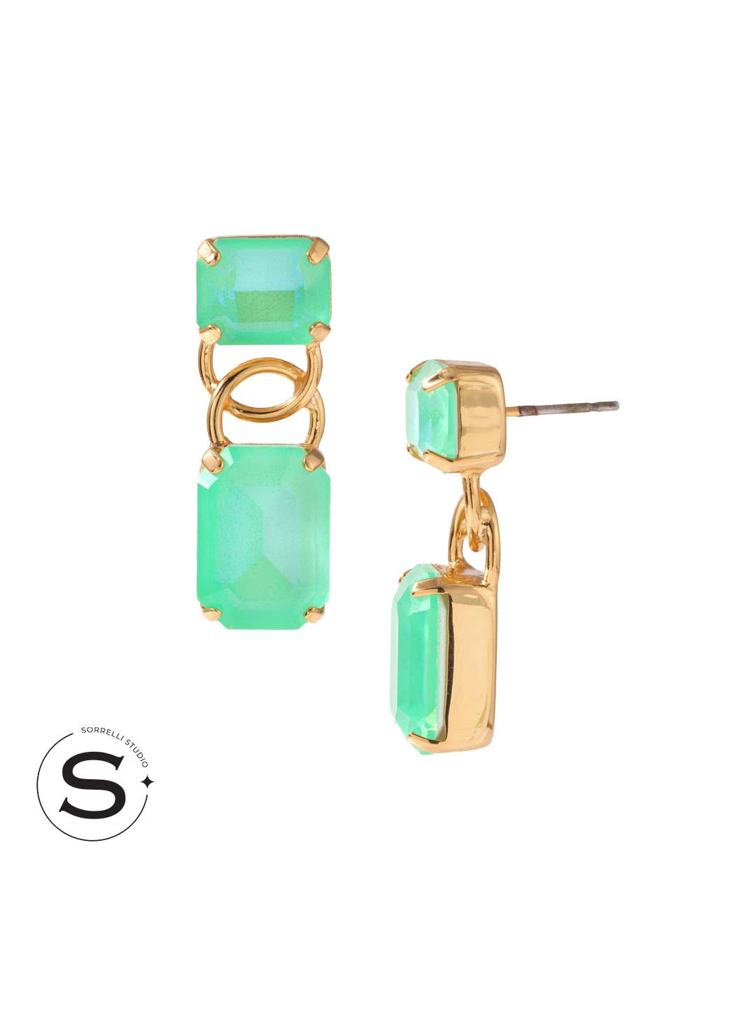 Studio Emerald-Cut Dangle Earrings