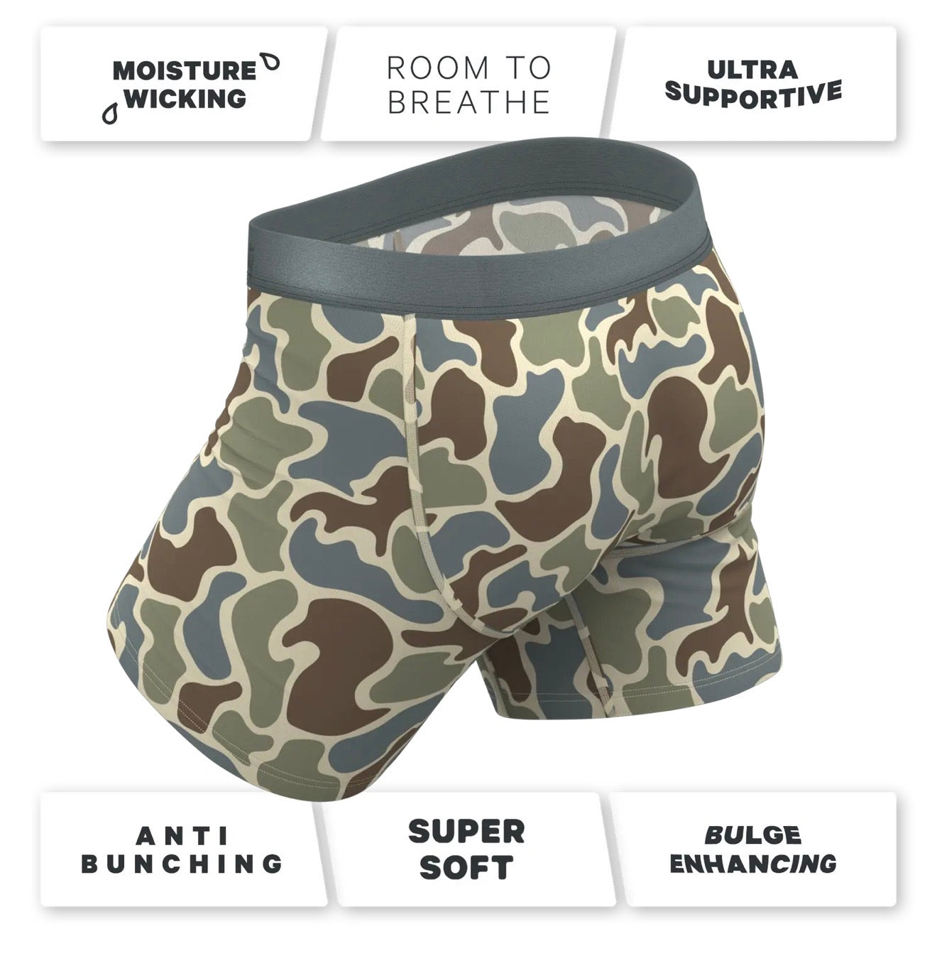 The Blender - Grey Duck Camo Ball Hammock® Pouch Underwear With Fly